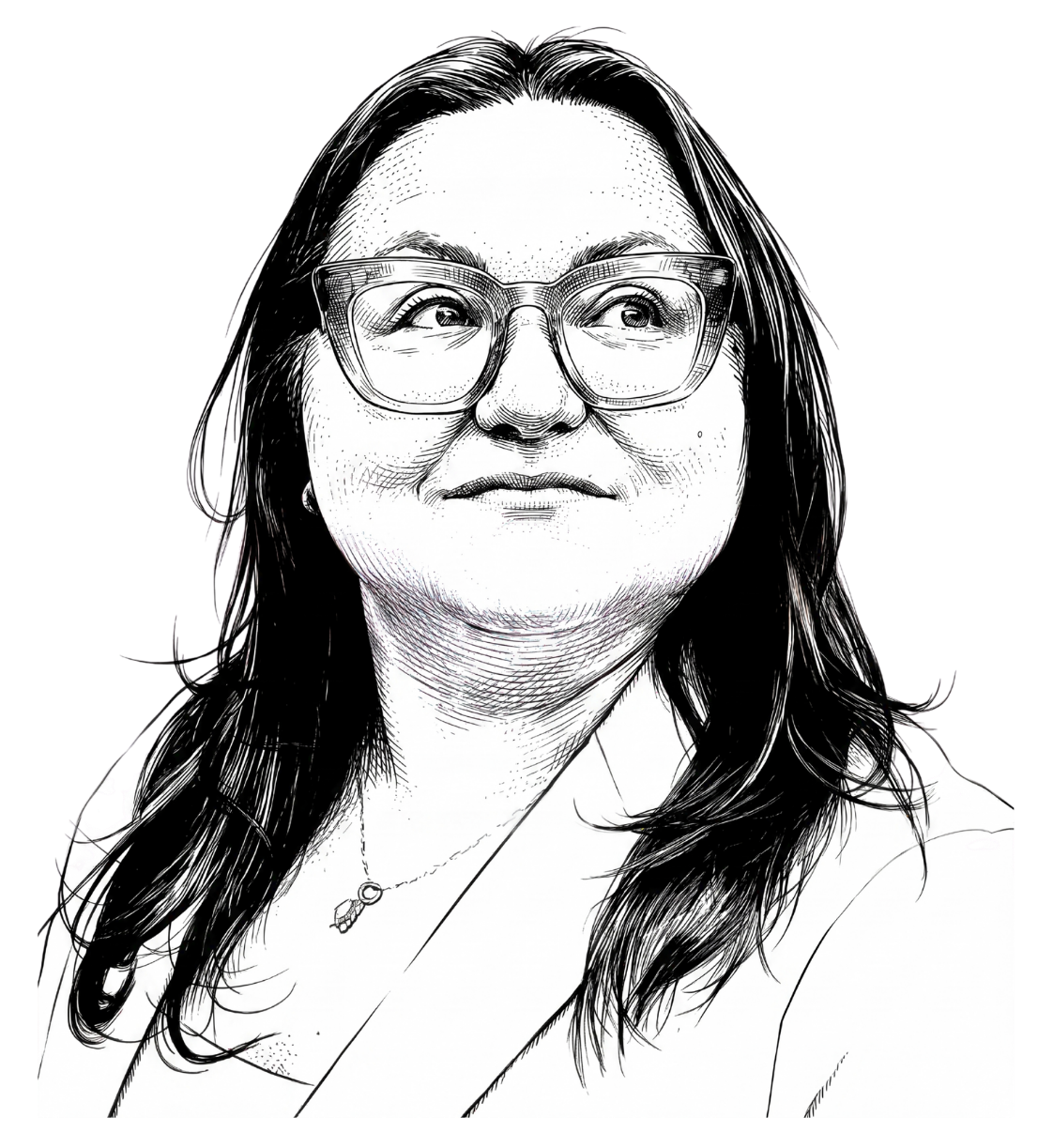 Stipple portrait of Holly Gibbs
